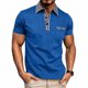 thumbnail image 1 of Blusa y camisa de manga corta con cuello vuelto para hombre, color liso, informal, de manga corta, con medio botón, con solapa abierta y cerrada, tops de poliéster para hombre, 1 of 8