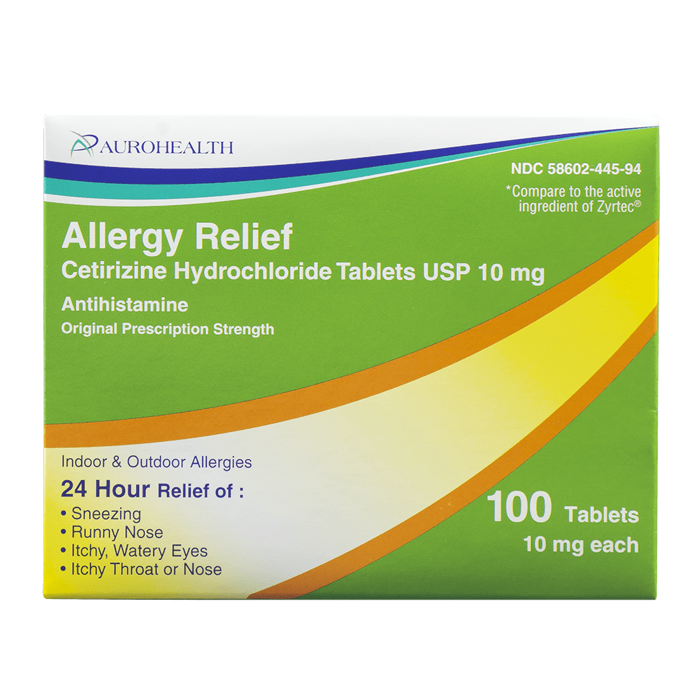 ALLERGY RELIEF Cetirizine Hydrochloride 10MG 100 COUNT TABLETS