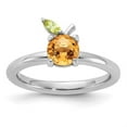 thumbnail image 5 of Auriga Fine Jewelry 925 Sterling Silver RH-plated Citrine Peridot Orange Ring for Women Size- 5, 5 of 6