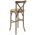 thumbnail image 5 of Emma + Oliver Dark Antique Wood Cross Back Barstool with Cushion, 5 of 7
