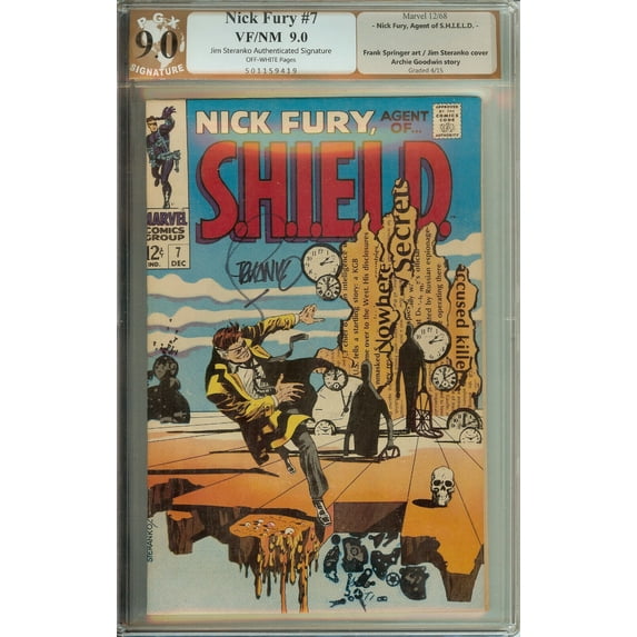Nick Fury Agent of SHIELD #1 PGX 7.0 not CGC Signed Steranko