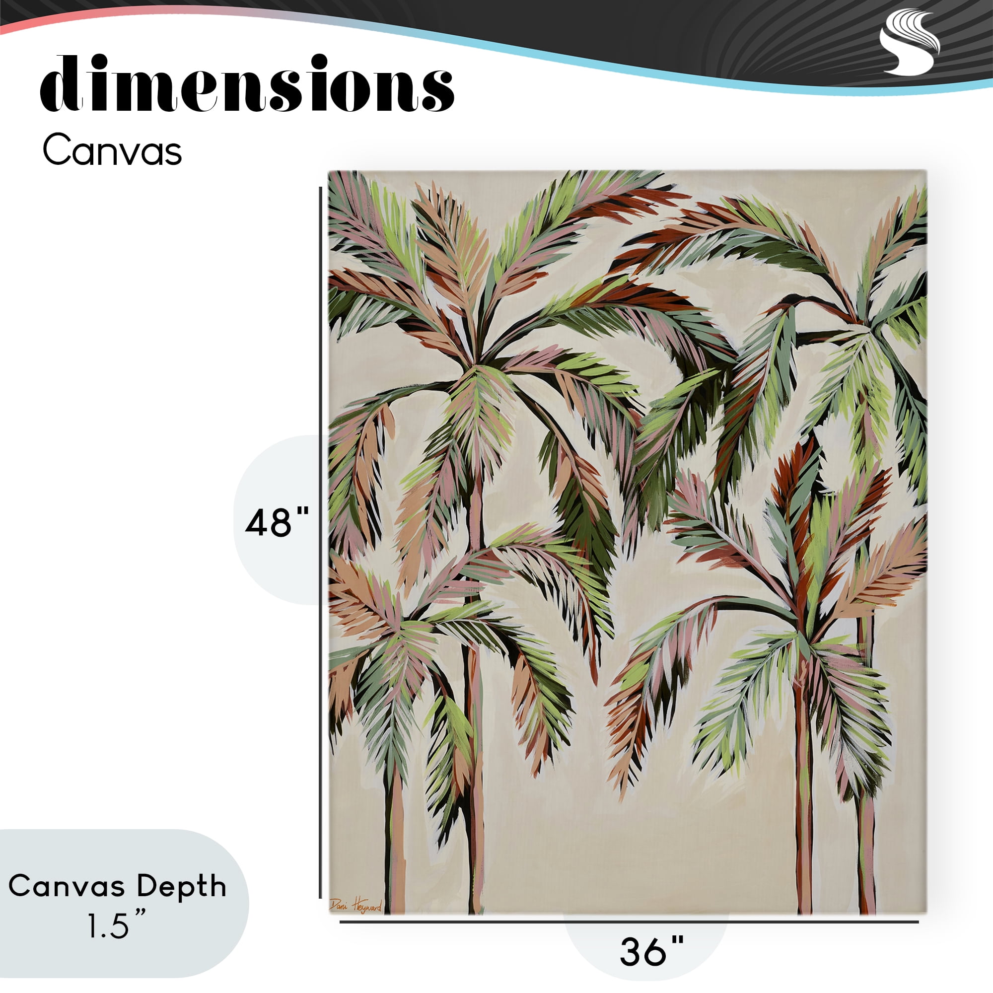 Stupell Industries Blushing Palm Tree Canopy Canvas Wall Art, design by Dani Heyward