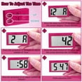thumbnail image 5 of 3 Pcs Mini Digital Clock Small Digital Clock Stick on Battery Operated Self Adhesive Bracket for Car Dashboard Fridge (Pink), 5 of 7
