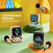 Divoom Ditoo-Mic Pixel Art Portable Bluetooth Speaker with Wireless Karaoke Microphone, 15W, Green