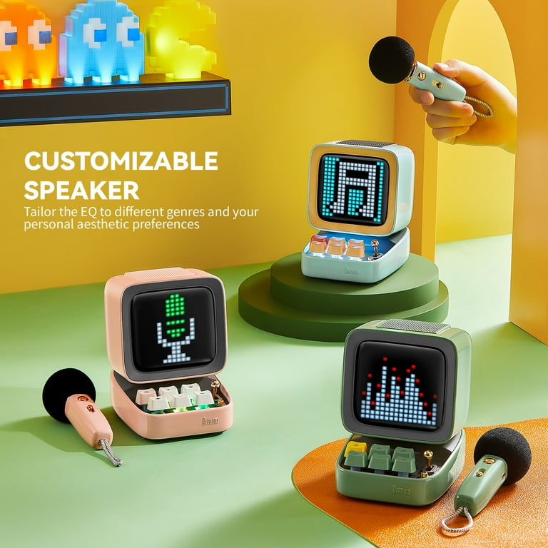 Divoom Ditoo-Mic Pixel Art Portable Bluetooth Speaker for PC with Wireless Karaoke Microphone, 15W, Green Divoom Ditoo-Mic Pixel Art Portable Bluetooth Speaker for PC with Wireless Karaoke Microphone, 15W, Green