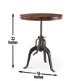thumbnail image 3 of Pemberly Row 30" Round Adjustable Crank Pub Table in Russet Brown, 3 of 7