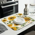 thumbnail image 2 of Sunflower Counter Mat for Dish Drying, Microfiber Pad for Kitchen Sink or Counter, Foldable Absorbent Rack Style 16x18 Inch, 2 of 6