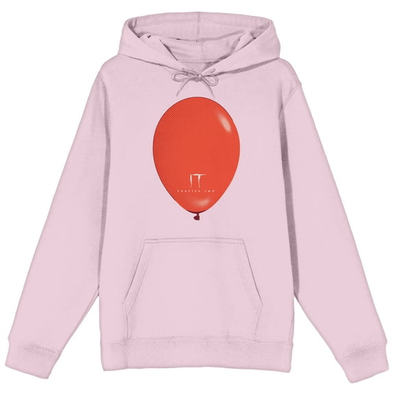 It Chapter 2 Movie Floating Red Balloon Long Sleeve Cradle Pink Men's Hooded Sweatshirt-Large