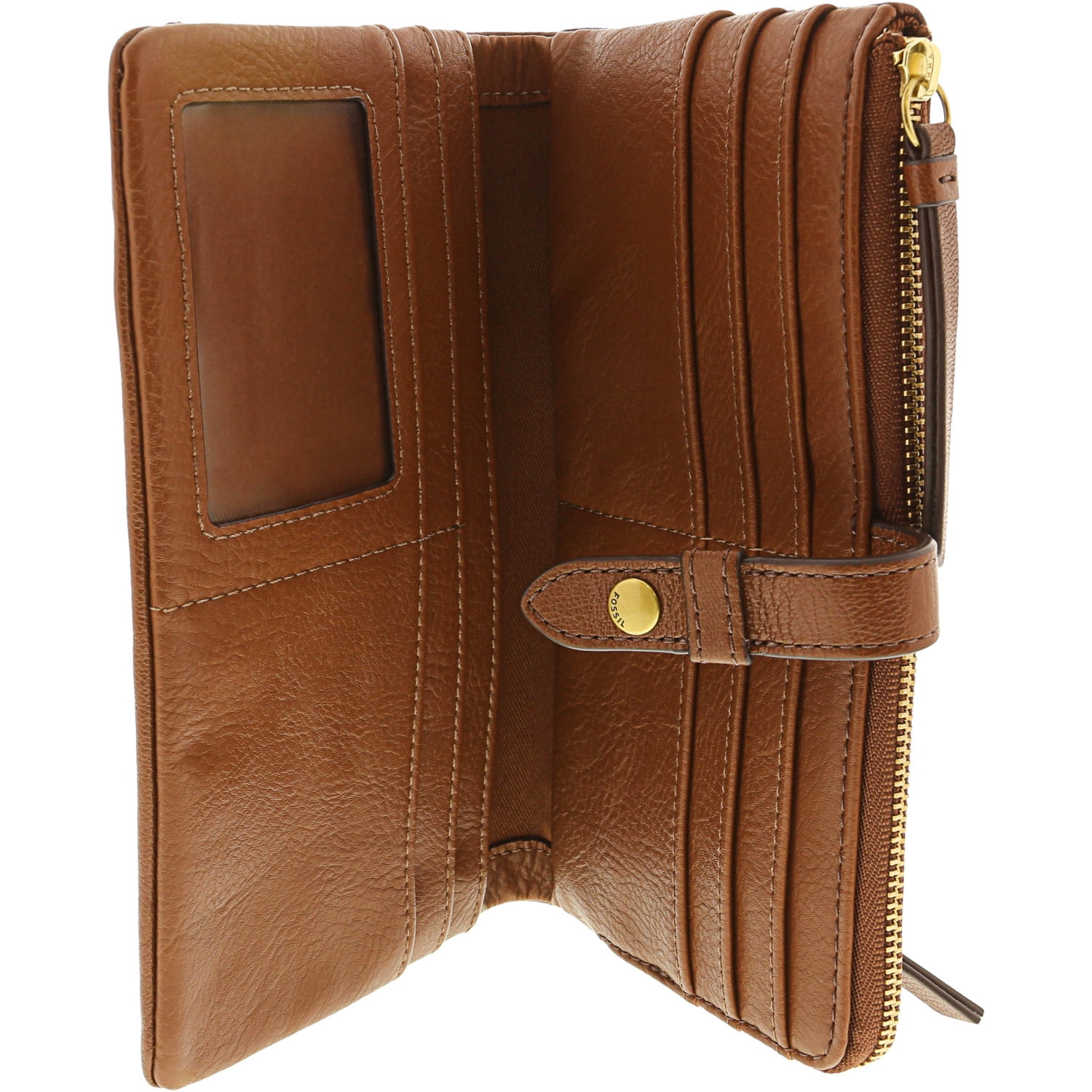 Fossil Fiona Tab Leather Wallet - Brown 