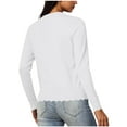 thumbnail image 6 of Gmluru Summer Cardigans For Women Lightweight Long Sleeve V-Neck Short Solid Color Knitted Button Hoodless Casual Outwear White 2XL, 6 of 9