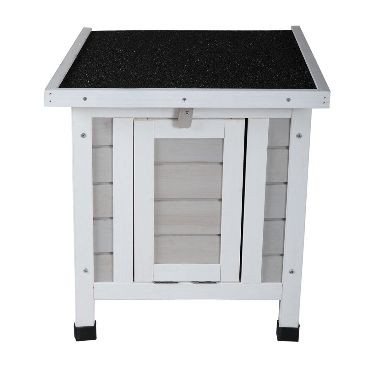 Resenkos Rabbit Hutch, Bunny Cage, Chicken Coop,Modern Wooden Rabbit Cat Dog Hutch, Indoor/Outdoor Retreat House with Openable Roof for Small Pets, Weatherproof, Gray