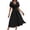 Black, variant on Tqcoqu Women's Maxi Dress V Neck Short Sleeve A Line High Waist Swing Casual Trendy Summer Dresses,Black,Women's S-XXL