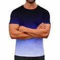 thumbnail image 2 of Xcmzpl T-Shirt Dégradé pour Homme à Manches Courtes Col Rond Tee Hauts d'Été Muscle Ajusté T-Shirts Camisetas de Hombre P-3TG, 2 of 10