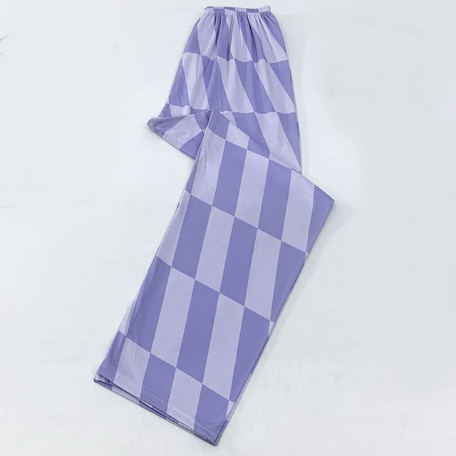 Xuniizn Pantalons de Pyjama pour Femmes, Pyjama Extensible à Carreaux Grande Taille, Pyjama Léger et Confortable pour l'Automne