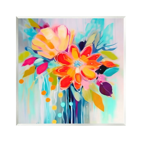 Stupell Industries Vivid Modern Flowers Botanical & Floral Painting Unframed Art Print Wall Art, 12 x 12