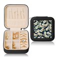 Fashion Daisy, Square PVC Leather Jewelry Box Women's Jewellery Box