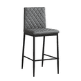 thumbnail image 2 of 26 Inch PU Leather Counter Height Dining Chairs, Diamond-Shaped Dining Chair with Black Metal Legs, Simple Bar Stool Upholstered Dining Chairs, Accent Desk Chair Dining Room(Gray,Set of 8), 2 of 8