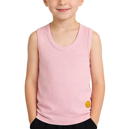 Maean Boys Tank Tops Casual Sleeveless Crewneck Athletic Workout Tees Basic Solid Color Undershirts