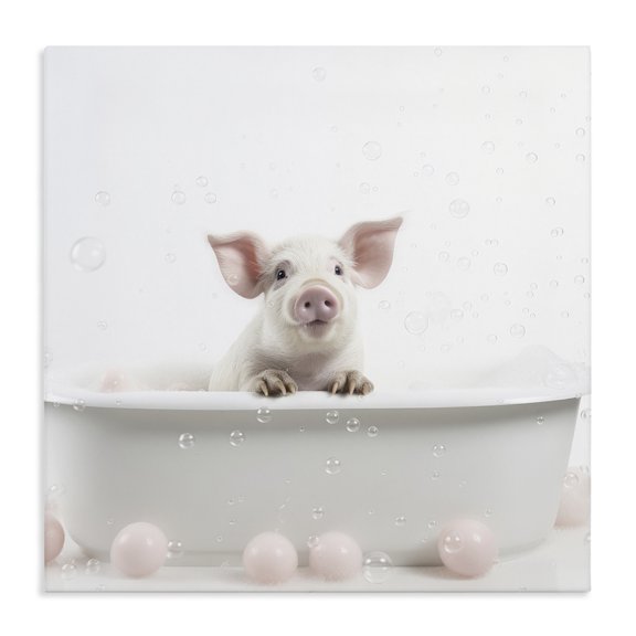 Stupell Industries Modern Pig Bubble Bath Canvas Art, 24 x 24, by Lazar Studio