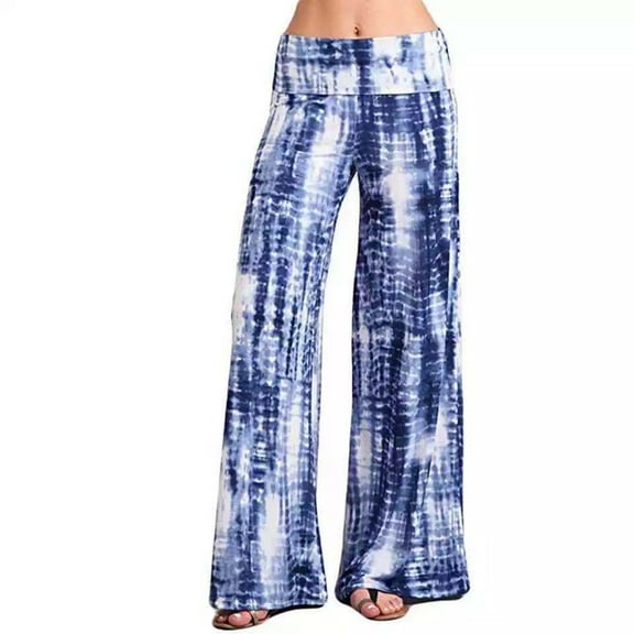 Pntutb Womens Pants,Fashion Women's Print Lightweight and Breathab Casual Loose Trouser Wide Leg Pants
