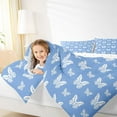 thumbnail image 4 of Homewish Gradient Colorful Butterfly Queen Comforter Set,Flying Animal Bedding Sets,Blue White Bedding Comforter Set For Girls,Microfiber Bedroom Decor Reversible,3pcs, 4 of 8