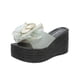 thumbnail image 2 of Sandalias Mujer Casual Peep Toe High Chunky Wedge Heels Shoes Lace Bow Slippers Wmkox8yii ytu4419, 2 of 8