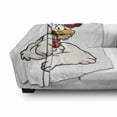 thumbnail image 3 of Smile Soft Flannel Fleece Throw Blanket, Cartoon Style Joyous Chicken Giving Funny Thumbs, Cozy Plush for Indoor and Outdoor Use, 50" x 60", White Vermilion Eggshell, by Ambesonne, 3 of 6