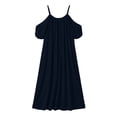 thumbnail image 5 of Guieoi Shift Dresses for Women 2026 Fall Off-Shoulder 3/4 Sleeve Maxi Dress with Pockets and Full Dress Blue XL, 5 of 5