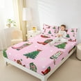 thumbnail image 4 of Feelyou Kids Christmas Tree Full Size Sheets, Western Cowgirl Boot Bed Sheets, Cartoon Snowflake Print Sheet Sets, Ultra Soft Home Decor, 4 Pieces, 4 of 7