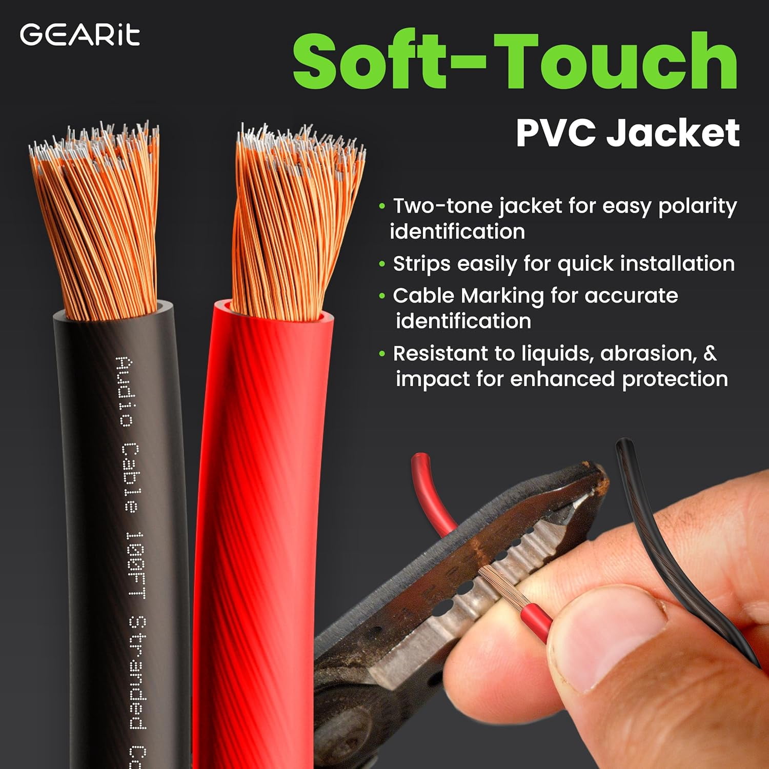 GearIT Pro Series 12AWG Speaker Wire, 12 Gauge Speaker Wire Cable (100 Feet / 30 Meters) Great Use for Home Theater Speakers and Car Speakers, Transparent Black/Red