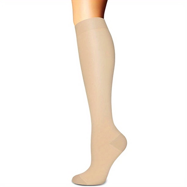 Calcetines De Compresión Sin Dedos Unisex, Calcetines De Rodilla Con Cremallera Lateral, Calcetines Para Prevención De Venas Varicosas