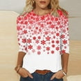 thumbnail image 2 of fheaev Ugly Christmas Shirt for Women Fashion Xmas Printed 3/4 Sleeve Round Neck T-Shirt Loose Vacation Xmas Holiday Party Pullover Tunic Top Blouse, 2 of 5