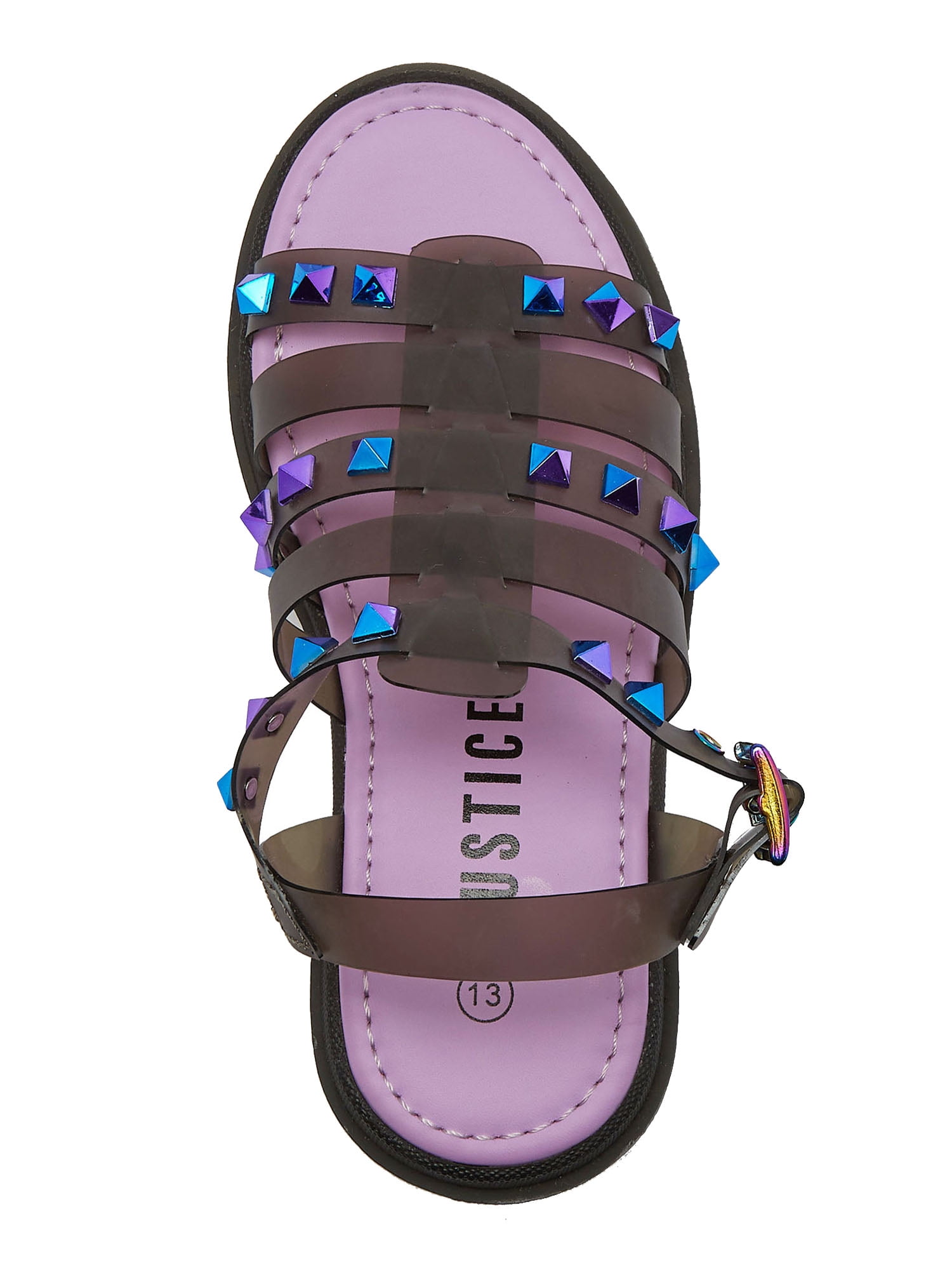 Justice Girls Studded Jelly Fisherman Sandals, Sizes 13-5