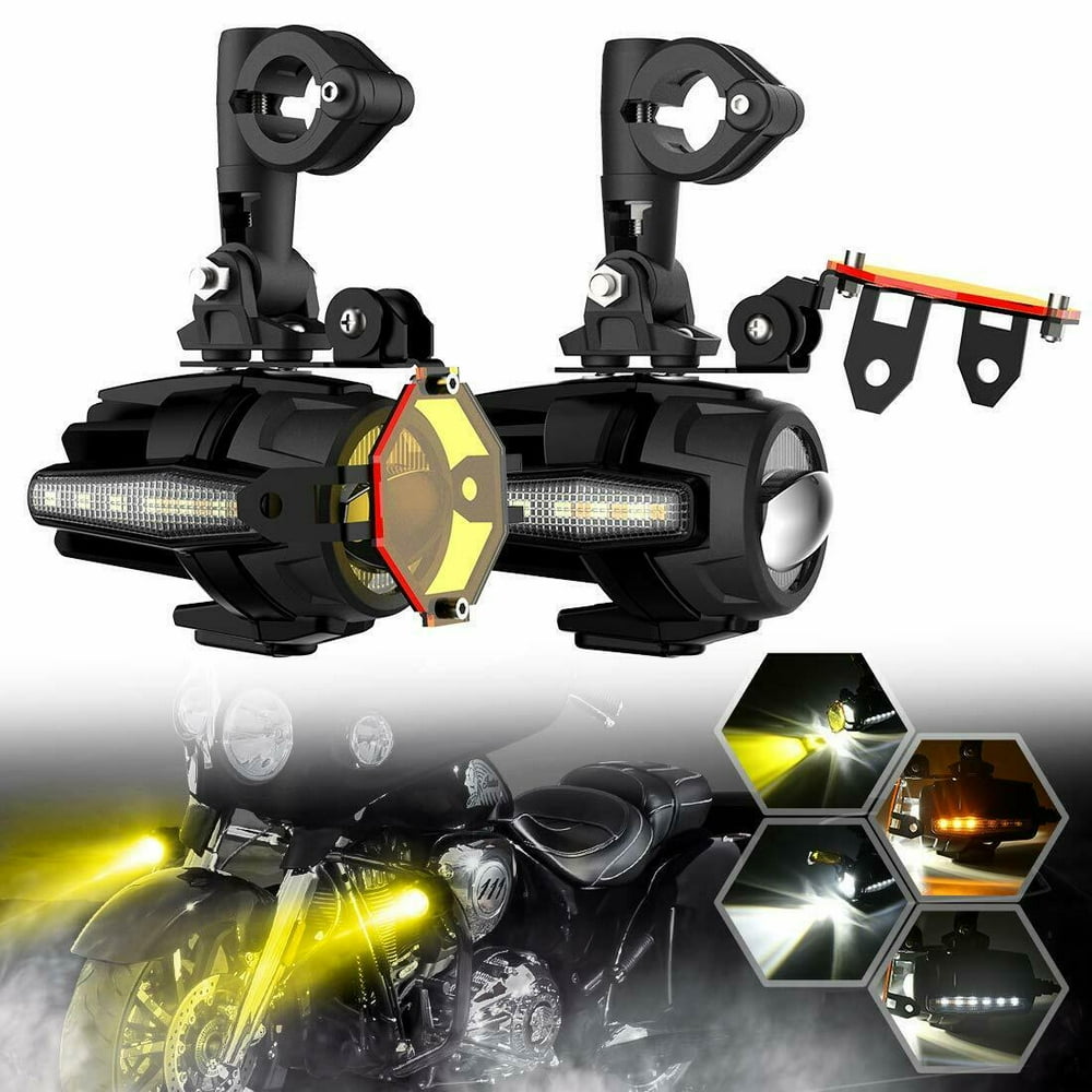 2X40W LED Auxiliary Lamp Fog Driving Light Kit For Motorcycle BMW R1200GS F800GS