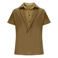 thumbnail image 3 of Camiseta de Solapa de Color Sólido de Moda Casual de Manga Corta, Cuello Redondo Manga Corta Superior para Hombres, Poliéster de Lavado a Mano, 3 of 5