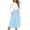 Z-White Blue, variant on UVN Summer Dresses for Women Short Sleeve Ribbed Casual Midi Dress Ladies Floral Print Sundress with Pockets