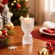 thumbnail image 1 of Candelabro Pequeño Navideño de Copa de Vino | Portavelas Cónico de Vidrio Grueso Transparente con Orificio de 3,8 Cm | Elegante Adorno de Escritorio para Mesa de Comedor, Repisa de Chimenea, Decoraci, 1 of 6