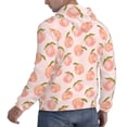 thumbnail image 6 of Xecao Peach With Leaves Pattern Men's Adult Pullover Hoodie,Hooded Sweatshirt-Large, 6 of 7
