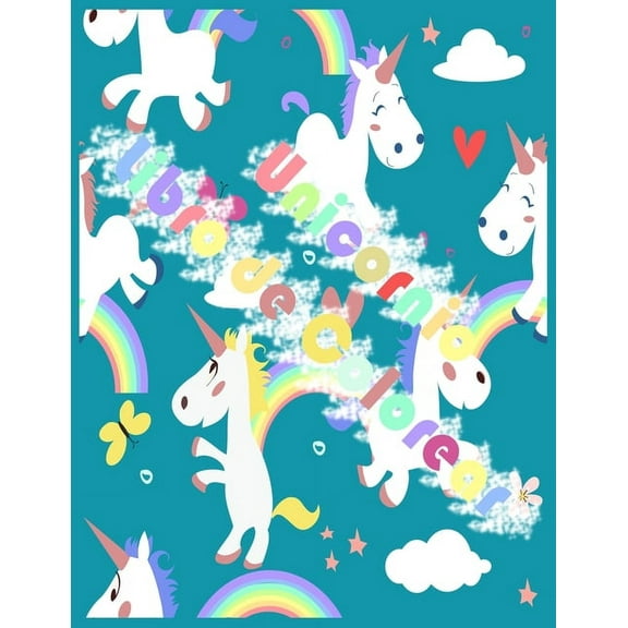 Unicornio Libro de Colorear: Hermosa colección de 100 ilustraciones de Unicornios para horas de diversión! (Paperback)