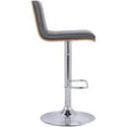 thumbnail image 4 of Armen Living Aubrey Barstool Chrome Base Finish with PU Upholstery and Walnut Back, 4 of 7