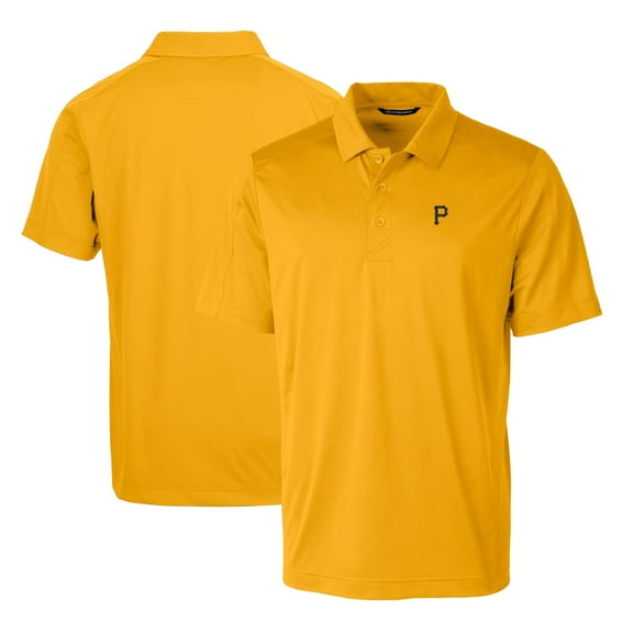 Men's Cutter & Buck Gold Pittsburgh Pirates Prospect Textured Stretch Polo