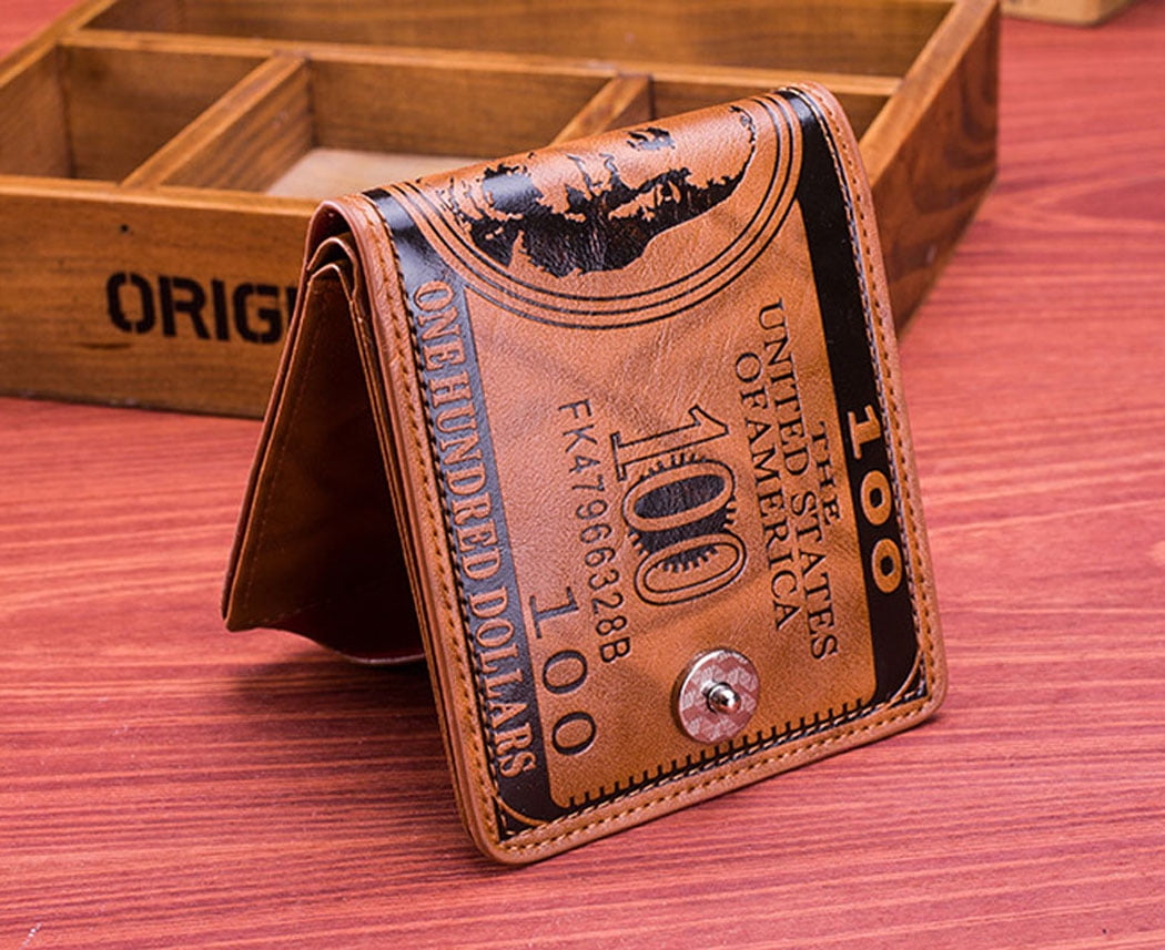 Men's Wallet US Dollar Bill Bifold Wallet with Magnetic Buckle for Men
