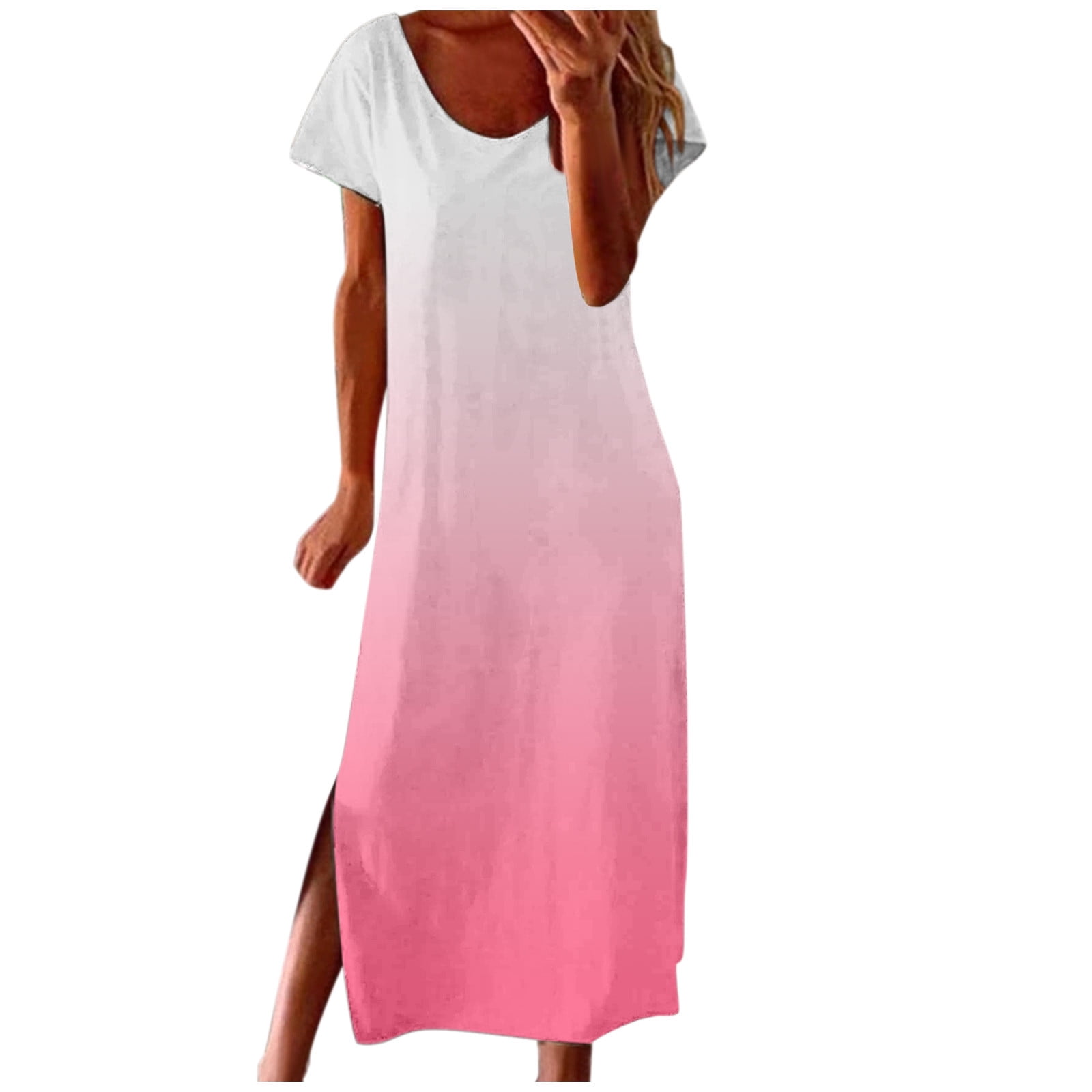 Larisalt Dresses With Sleeves,Women's Plus Size 50s Vintage Ruffle Peplum  Cocktail Pencil Knee Dress Pink,M - Walmart.com