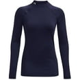 thumbnail image 3 of Under Armour Womens ColdGear Authentics Mock Neck Midnight Navy 410/White XX-Large, 3 of 7