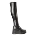 thumbnail image 3 of WILD PAIR Womens Black 2" Platform Padded Enchantt Round Toe Wedge Zip-Up Dress Boots Shoes 9.5 M, 3 of 4