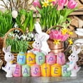 thumbnail image 6 of Easter Bunny Decorative Ornament, Elegant Desktop Easter Bunny Decor Figurine for Home Tea Room, Lovely Spring Accent for Easter Holiday Interior Decorations, Easter Decorations Outdoor, A, 6 of 6