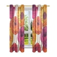 thumbnail image 7 of Yayeee Window Curtains Light Filtering 63"x42" Grommet Panel Pair Home Living Room Decor, Purple Hand Drawn Floral, 7 of 7