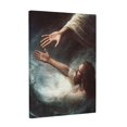 thumbnail image 3 of CozyNet Jesus Reaching Out To Save A Drowning Hand In Stormy Waters Faith In His Salvation Wall Art Prints With Frame Canvas Perfect for Living Room & Bedroom, Ready to Hang, Wall Decor 12"x16", 3 of 10