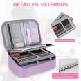 thumbnail image 4 of Estuche para Lápices de Gran Capacidad, Estuche para Lápices de Multifuncional Estuche para Lápices de Colores con 72 Ranuras Estuche para Lápices Portátil con 2 Fundas Extraíbles Morado, 4 of 5