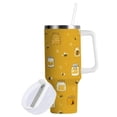 thumbnail image 2 of 30 oz Insulated Stainless Steel Tumbler Double Wall Stainless Steel Tumbler with 2-Way Drinking Honey Jars and Bees Pattern, 2 of 9
